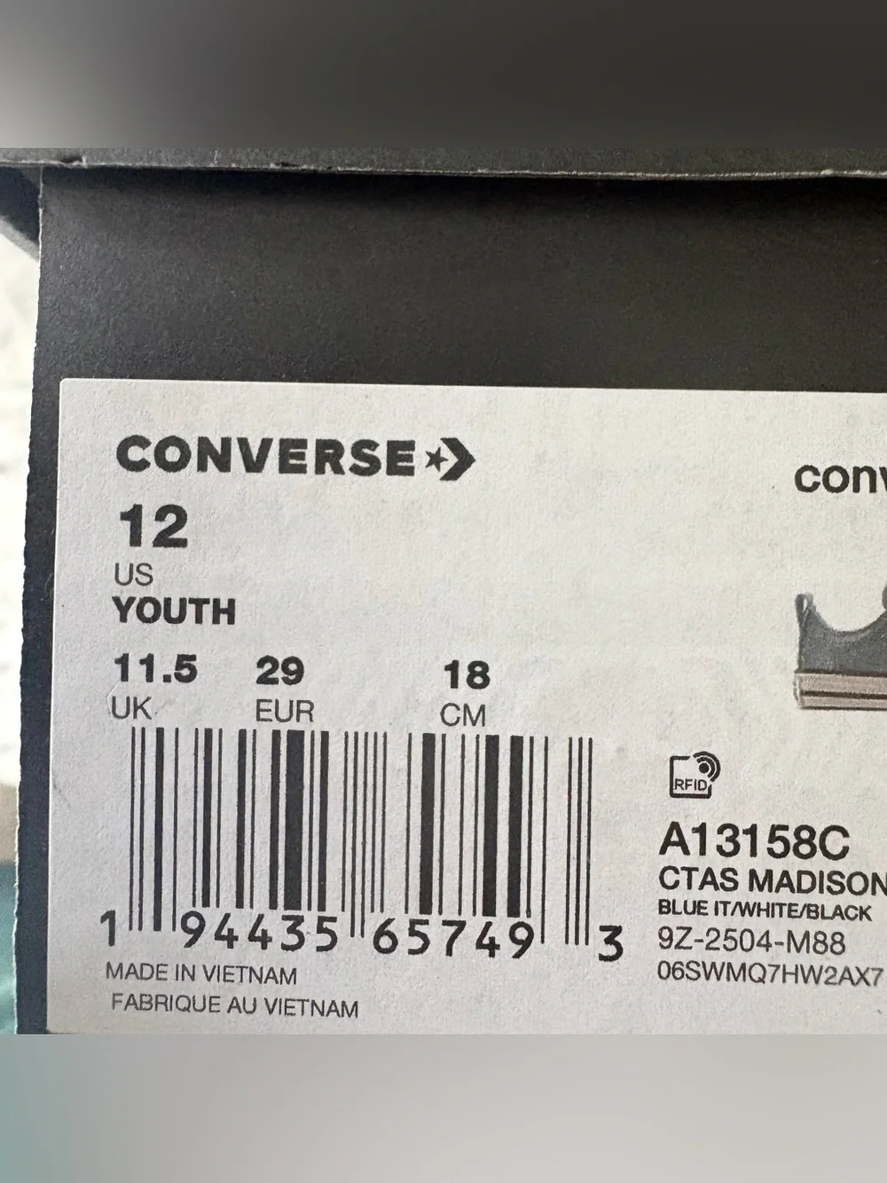 Converse Chuck Taylor All Star Madison Ox Blue Glitter Lace Up Shoe 11 12 or 2 Y